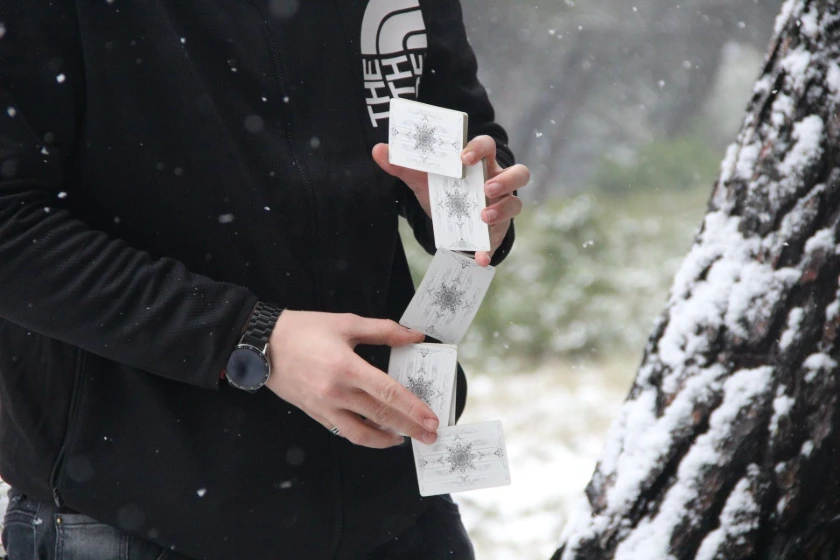 Shooting photo sous lentigo avec des cartes 